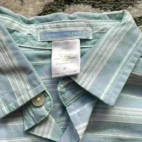 Janie and Jack blue stripe dress shirt for boys size 2T - Picture 2 of 2